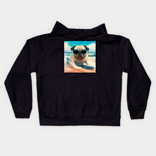 Pug surf Kids Hoodie